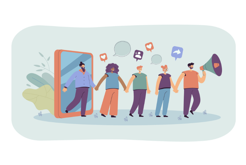 Professional presenting ideas to an online audience, with LinkedIn icons and a rising graph symbolizing how to be a LinkedIn thought leader and influence.