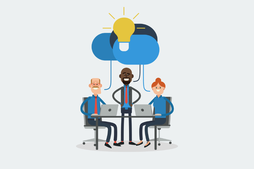 Professional presenting ideas to an online audience, with LinkedIn icons and a rising graph symbolizing how to be a LinkedIn thought leader and influence.