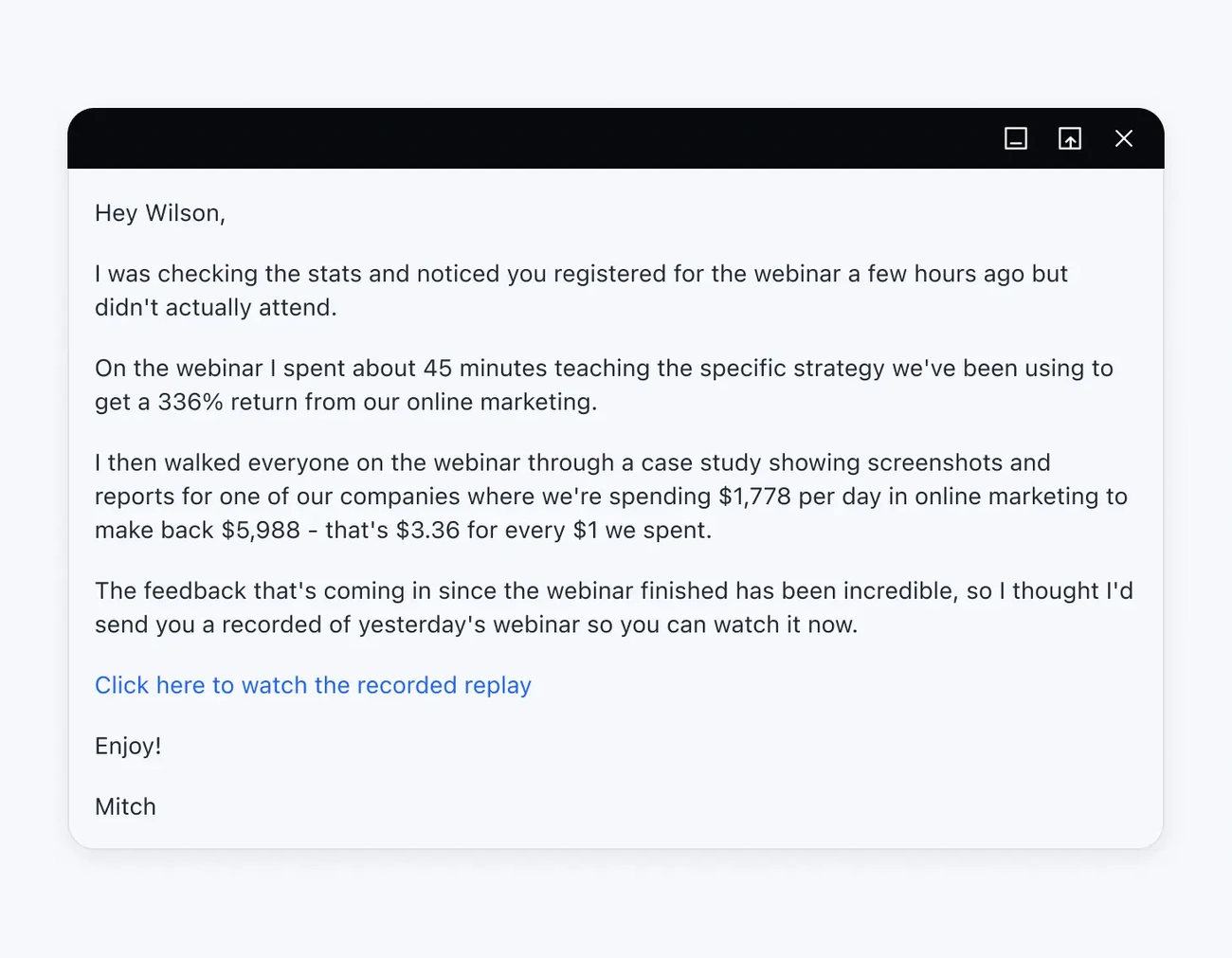 Template for B2B appointment setting follow-up email