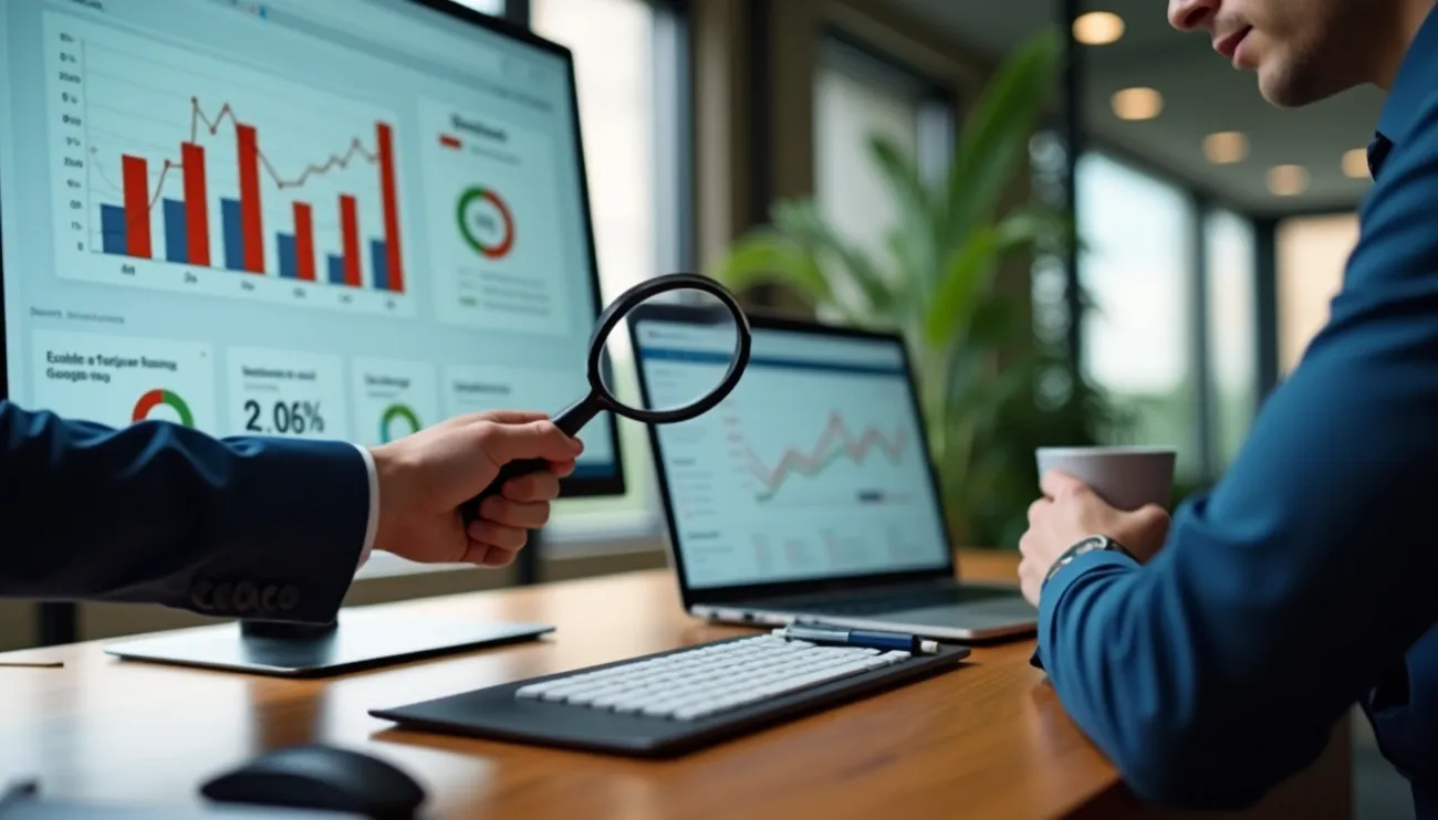 PPC Audit Tools: The Hidden Secrets to Cutting Wasted Ad Spend in 2026 1 A marketer analyzing PPC audit tools on a computer screen, highlighting ad spend metrics and performance graphs.