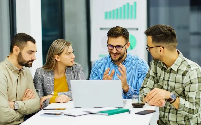 Outsource sales examples of a virtual team making client calls
