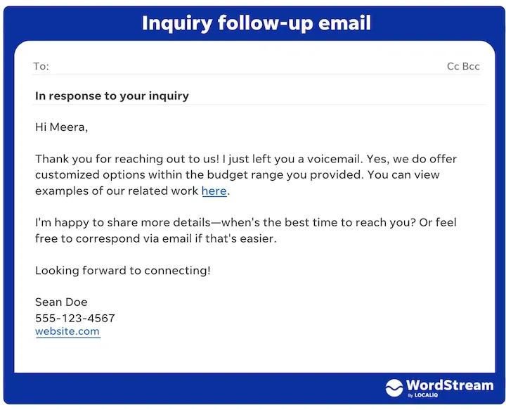 Infographic featuring high-converting sales follow up email examples