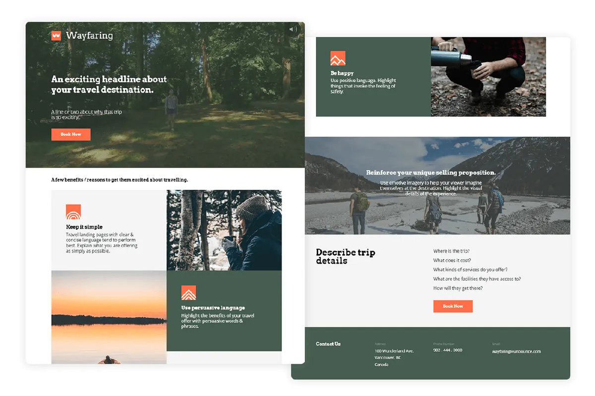 Conversion-focused layout for B2B ad traffic